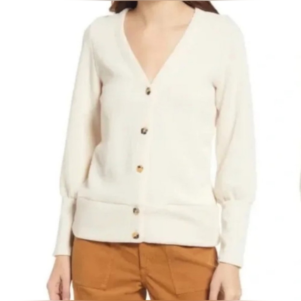 Madewell Ottoman Ribbed Vneck Cardigan Size Small - Picture 7 of 7